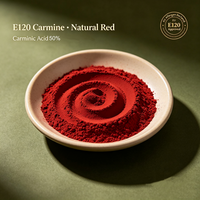 Poudre de Cochenille Carmine E120, Colorant Rouge Naturel à Base de Cochenille, 50% d'Acide Carminique, Soluble dans l'Eau |   Allergènes déclarés par l'UE