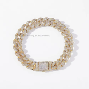12Mm Box Buckle <b>Cuban</b> Bracelet Hip Hop Full Zirconium Men's Bracelet Tanjing Fashion Lijing Necklace - Product Image 5