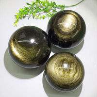 Sphères d'obsidienne dorée de 6 à 8 cm, cristal de quartz, boules d'obsidienne dorée pour la méditation