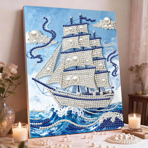 Kit de Peinture Diamant Personnalisé Océan Plage Perle, <span class=keywords><strong>Mosaïque</strong></span> de Strass Formes Spéciales DIY avec Outils pour Décoration Murale Salon - Product Image 3