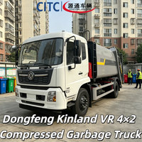 Camion à ordures compacteur Dongfeng Kinland VR 4x2 fiable pour les services d'assainissement multi-villes, volume de carrosserie personnalisable