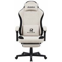 Chaise de bureau ergonomique en tissu avec massage, pivotante à 360 degrés, hauteur réglable, soutien lombaire pour le travail, les jeux et la détente