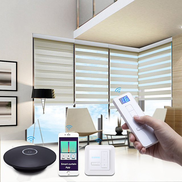Automatic Cordless Curtain Blinds Blackout Motorized Window Zebra Roller Shades for Windows Smart Controlled Blinds