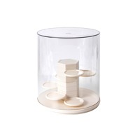 Nouvelle conception de vitrine rotative transparente anti-poussière pour les poupées Labubu, figurines de collection