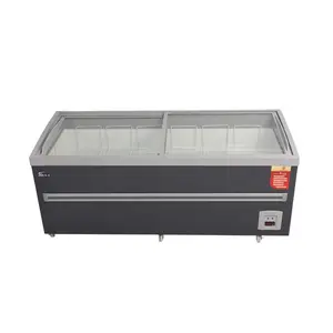 Island Horizontal Glass Refrigerator Grocery Store Freezer For Ice Cream and Frozen Food Display SD-688Y