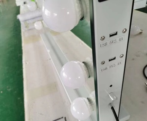 80*65 cho holly gỗ phong cách bàn trang điểm <span class=keywords><strong>Vanity</strong></span> gương Máy tính để bàn lớn gương mỹ phẩm với G60 bóng đèn thay thế - Product Image 5