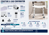 Siège de douche compact en alliage d'aluminium Simplywalk 136 kg sans dossier, fabrication certifiée ISO 9001, vente en gros