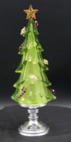 Sapin de Noël en acrylique vert avec étoile, piédestal argenté, canne en forme de bâton de sucre, décoration de table de fête, vente en gros B2B