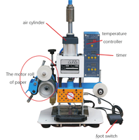 Máquina de estampagem a quente folha de ouro automática logotipo Máquina impressão folha carimbo quente couro vestuário pneumático