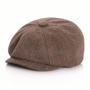 Gorro de lona con estampado de rayas para niños, estilo Ivy, para otoño e invierno, gorra de niño para un look moderno y cálido. - Product Image 2