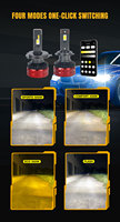 GOODZOOM Tri Color App Control H7 Car Ultra Bright 150w LED Phare Ampoule Canbus H7 LED Ampoules Auto Led Phares