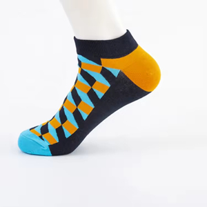 NEW Bulk Wholesale Crew Casual Sweat-Absorbent Happy Diamond Design Colored Custom Ankle <b>Socks</b> Men High Quality - Product Image 3