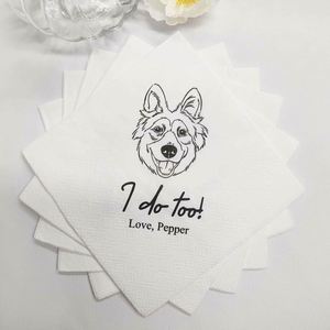 Servilletas de Cóctel Personalizadas con Retrato de Mascotas, Servilletas de Boda con Diseño de Perro o Gato - Product Image 1