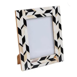 Marco de fotos personalizado de alta calidad de la India con incrustaciones de madera y resina hechas a mano para una hermosa decoración del hogar - Product Image 1