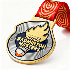 Médailles de sport en or, argent et bronze, en alliage de zinc, logo en relief 2D, médailles de football personnalisées avec ruban - Product Image 6