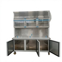 Réfrigérateur-congélateur combiné 2 sections, congélateur en bas, refroidisseur en haut, double température -18°C -25°C, acier inoxydable 304, 5000-10000W