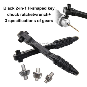 Kunci Chuck Bor 2 in 1, Kunci Pas Ratchet Kepala Ganda untuk Bor Listrik, Kunci Chuck Cepat Dua Arah, Aksesori Perkakas Tangan - Product Image 1