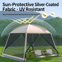 Grande tente de camping imperméable 2-en-1 avec auvent pare-soleil, abri portable pour 4 à 10 personnes, idéal pour le camping en famille, les pique-niques et la plage