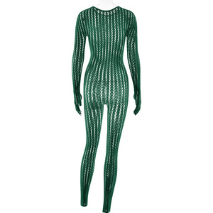 PEEQI TY0039 Monos de moda al por mayor para mujer, de primavera, con rayas jacquard, manga larga, adelgazantes, sexys y ajustados. - Product Image 5