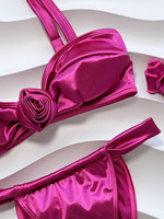 Traje de Baño Sexy para Adolescentes de 18 Años, Bikini con Gargantilla, Estilo Rosa