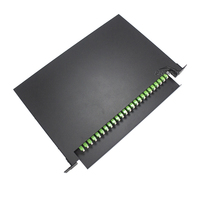 Panel de Conexiones de Fibra Óptica de 24 Puertos 1U 19 Pulgadas LC/APC, Totalmente Equipado, Monomodo, con Bandeja Deslizante ODF