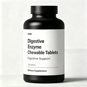 Comprimés à croquer d'enzymes digestives OEM avec papaïne, bromélaïne et lipase pour l'absorption des nutriments et le soutien digestif - Product Image 1