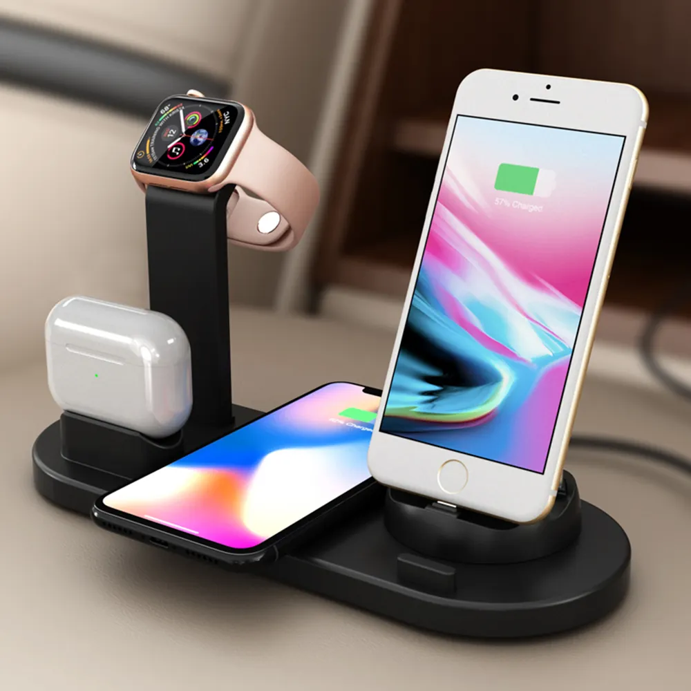 VALDUS 2022 New tendencia Universal 6 in 1 Multi Port Magnetic Charging Smart Watch Phone Stand Pad Station Wireless Charger