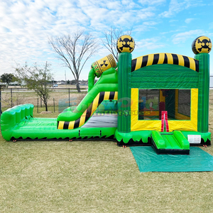 Wet or dry <b>inflatable</b> toxic danger boounce <b>house</b> with slide castillo hinchable kids jumping castle - Product Image 2