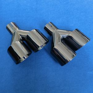 Haute qualité 2.5 "entrée <span class=keywords><strong>4</strong></span>" titane noir acier inoxydable Double embout d'échappement tuyau d'échappement - Product Image 4