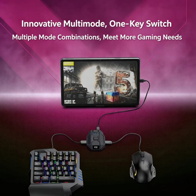 Star Craft V5 Throne Mobile Game Keyboard and Mouse Converter, for Pubg, Delta Force, Valorant Streamer, Pure Green Competitive