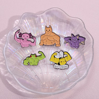 Fitness Animal émail broches drôle dessin animé chat grenouille chauve-souris broches revers Badge sac à dos vêtements collier broche bijoux cadeau pour un ami