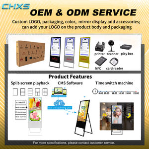 CHXS Floor Standing LCD Vertical A-type <strong>Digital</strong> <strong>Signage</strong> Screen with Touchscreen Animation Support for Shopping Mall Advertising - Product Image 4