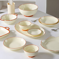 2025 nouveau Style de vaisselle en céramique colorée sous glaçure de haute qualité assiette profonde pour vaisselle de riz et usage domestique