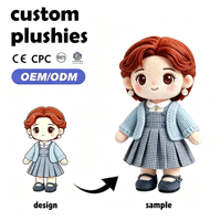 Poupée en peluche Princesse personnalisée OEM ODM avec cheveux en chignon, robe à volants jaune, en tissu, unisexe, cadeau promotionnel de marque