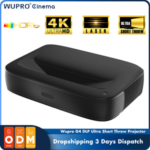 โปรเจคเตอร์แบบดรอปชิปปิ้ง Wupro G4 DLP ทริปเปิลเลเซอร์ UST ความสว่าง 2500 ANSI ลูเมนส์ 4+64GB WIFI BT สมาร์ทแอนดรอยด์ ระยะฉายสั้นพิเศษ G4 ความละเอียด 4K - Product Image 1