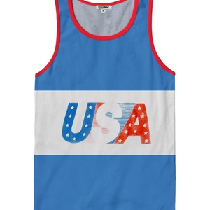 Muestra tu patriotismo con esta elegante camiseta sin mangas para hombre con el símbolo estadounidense, diseños llamativos de EE. UU., tejida en 100% algodón de secado rápido. - Product Image 4
