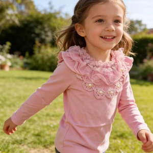 Camiseta Personalizada para Niñas OEM en Múltiples Colores, Muestra en 7 Días |   En stock |   Fábrica de Ropa para Niños Foshan - Product Image 1