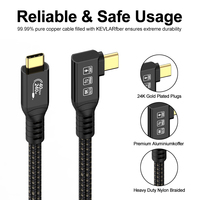 Cable USB4 Tipo-C Macho-Macho con Revestimiento de PVC Thunderbolt 4.0, Carga Rápida 8K, 40 Gbps, para MP3, Micrófono y Monitor