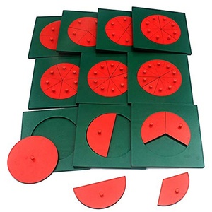 Recursos de Enseñanza para el Aprendizaje Temprano, Materiales Metálicos de Matemáticas Montessori, Juguetes Educativos, Círculos de Fracciones Metálicos con Soportes - Product Image 4