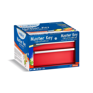 Armoire à tiroirs Fami Master Key Comfort 561x573x400 mm, 2 tiroirs, rouge rubis RAL3003, rangement d'outils - Product Image 3