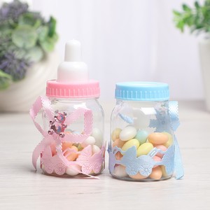 Décoration de fête prénatale, boîte cadeau pour garçon bleu, fille rose, boîte en plastique pour biberon, boîte à bonbons pour anniversaire, baptême, fête - Product Image 2