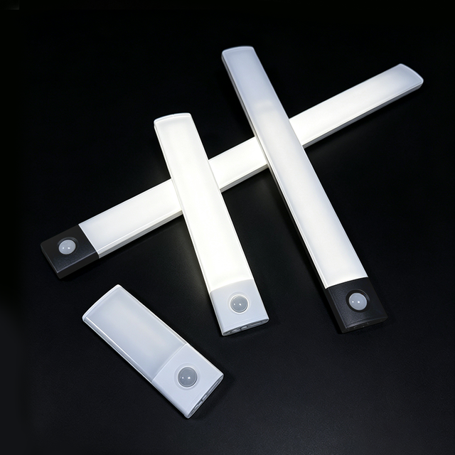 Magnetic Wall Motion Sensor USB Rechargeable Under Counter Lights for Kitchen, Wardrobe,3 Color Magnetic Under Cabinet Light
