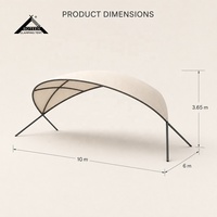 Tente d'activités de luxe BOTEEN pour camping, grande taille 10x6x3.65M, structure en acier avec film extensible 750G, auvent dédié pour zones scéniques