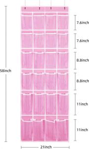 Modern Over the Door 24 Mesh Pockets Hanging Shoe Organizer Eco-Friendly <b>Foldable</b> Storage <b>Bag</b> for Men Women Kids Home Use - Product Image 2