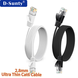 0.5-30M Slim Cat6A UTP Network Patch Cord 32AWG OD2.8mm Bare Copper <b>RJ45</b> 8P8C PVC Jacket RoHS White Black Ethernet <b>Cable</b> - Product Image 1