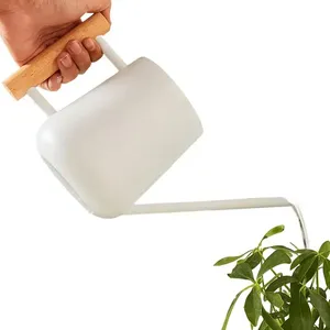 Regadera para plantas con pico largo, de acero inoxidable y mango de madera, para uso doméstico y jardín - Product Image 2