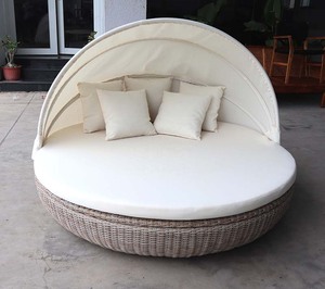 Giường Phơi Nắng Có Dây Tròn Dùng Cho Vườn Giường Ban Ngày Ngoài Trời Giường Tròn Đồ Nội Thất Ngoài Trời Bằng Mây Đan Giường Thư Giãn Trong Vườn - Product Image 3