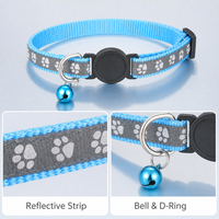 Collier pour chat avec code QR, étiquette d'identification, support AirTag en nylon et silicone, réfléchissant, à libération rapide, léger, réglable, avec clochette, anti-perte