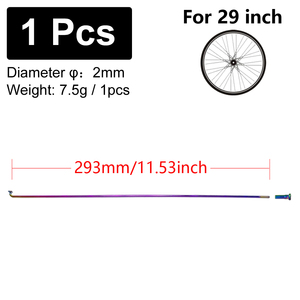 1 pièce Rayons <span class=keywords><strong>de</strong></span> vélo arc-en-ciel en acier inoxydable pour roues <span class=keywords><strong>de</strong></span> 26, 27,5 et 29 pouces, pour vélos <span class=keywords><strong>de</strong></span> route et VTT - Product Image 5