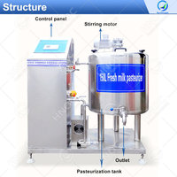 Machine à crème glacée industrielle en acier inoxydable, jus de lait, pasteuriseur, réservoir avec agitateur